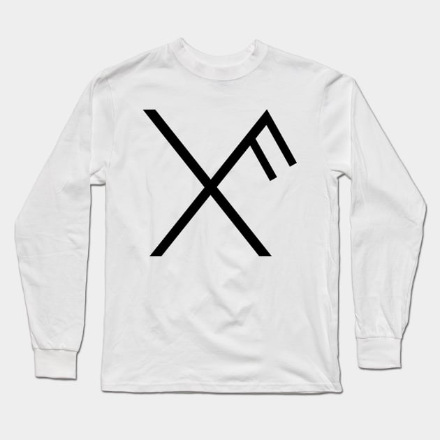 Good Luck Rune Long Sleeve T-Shirt by colorsplash